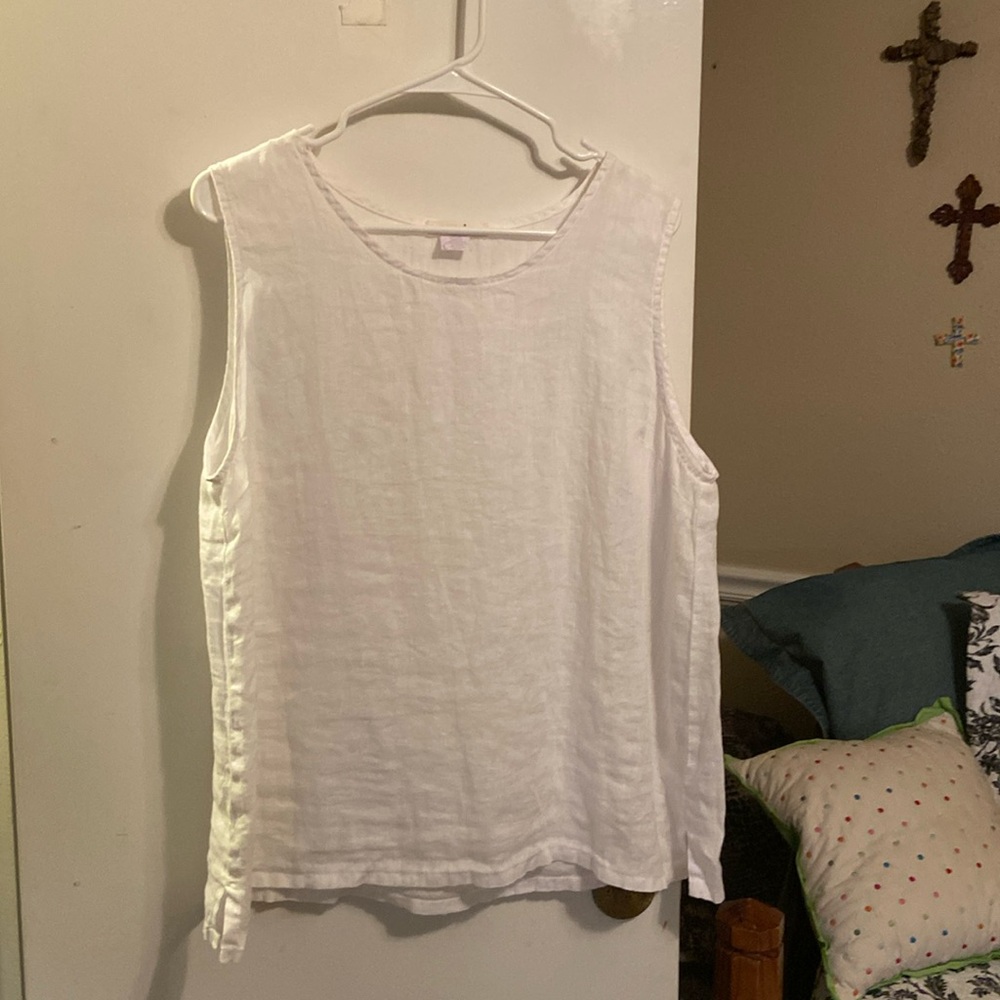 Anneka linen white blouse Large